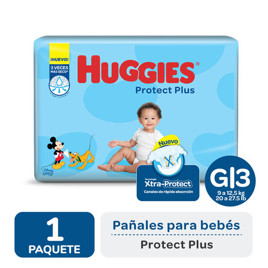 PAÑAL HUGGIES PROTECT PLUS G x 60